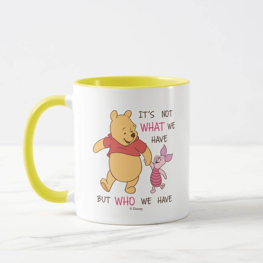 Pooh & Piglet Ceramic Coffee Mug - Yellow, 300ml