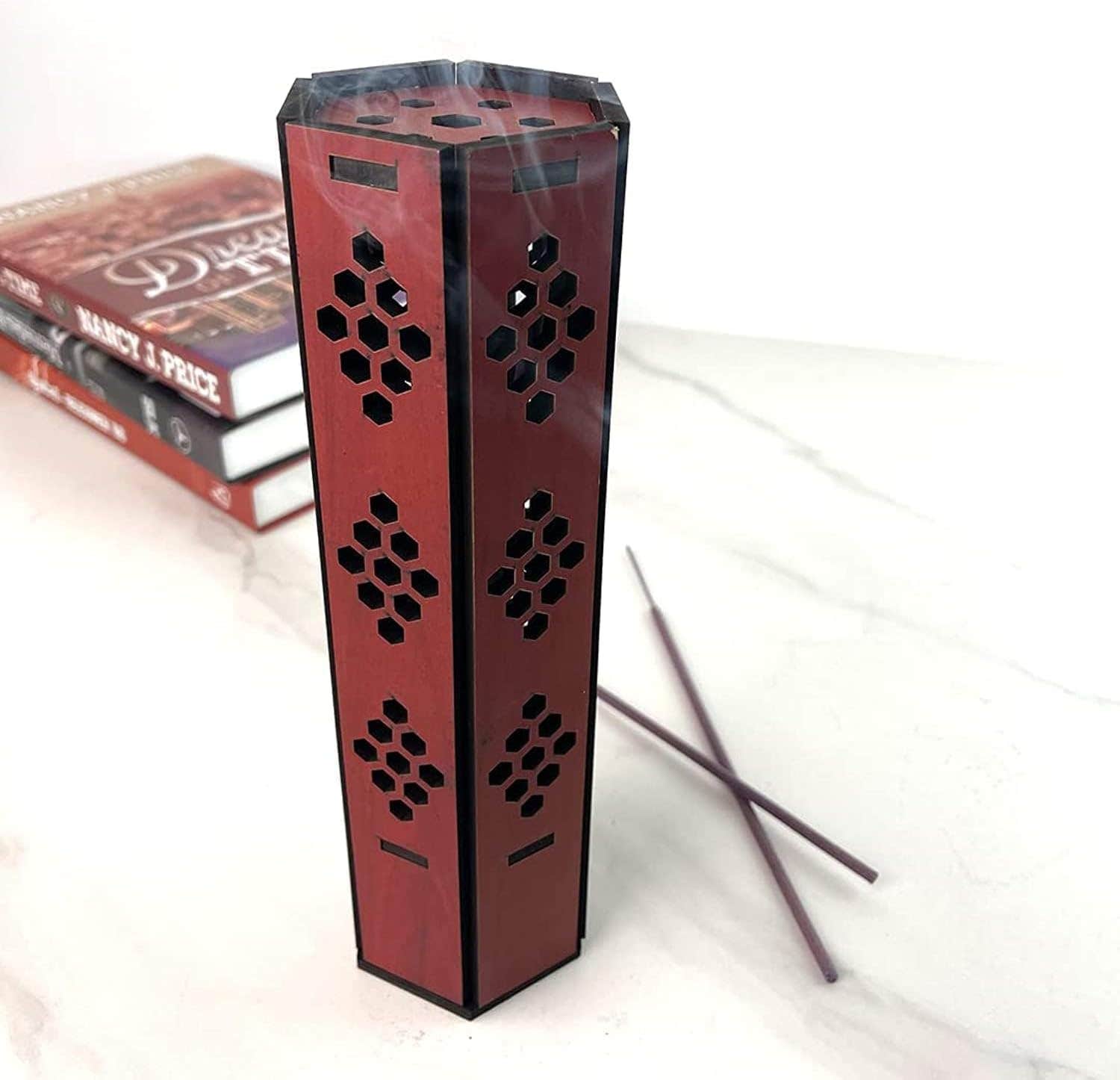 Decorative wooden incense burner