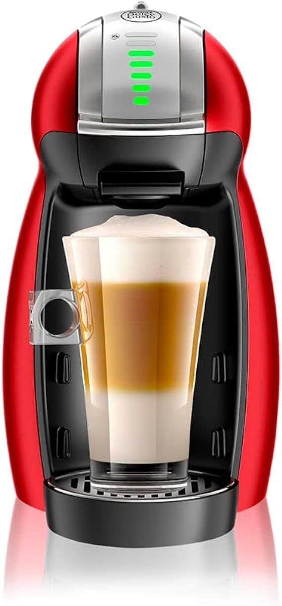 Nescafe Dolce Gusto Genio 2 Red Capsule Coffee Machine - 15 Bar Pressure, Cappuccino, Espresso, Tea, Hot Chocolate