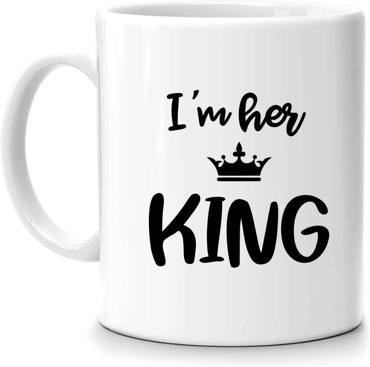 FMstyles White Ceramic King Mug - Printed Modern Design
