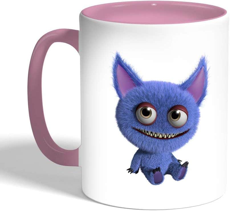 Colorful Monster Ceramic Coffee Mug - White, Washable