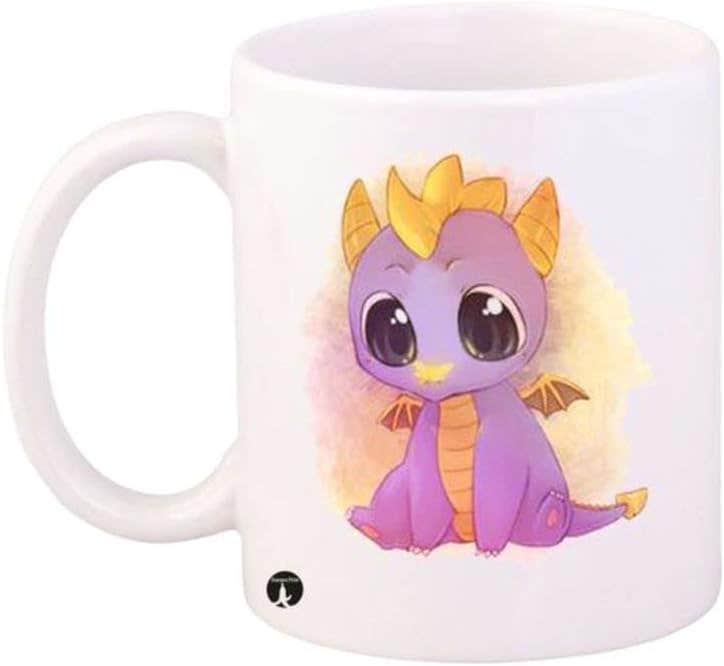 RYN Printed Floral Ceramic Mug - Multicolor, 350ml, Microwave Safe