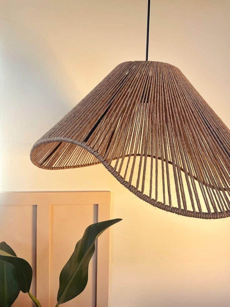 Nagafa Shop Bohemian Wavy Chandelier - Beige Glass Fiber - Modern Boho Style