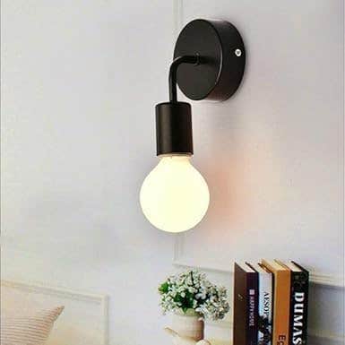 Modern Black Metal Wall Sconce Light Fixture with Adjustable Arm