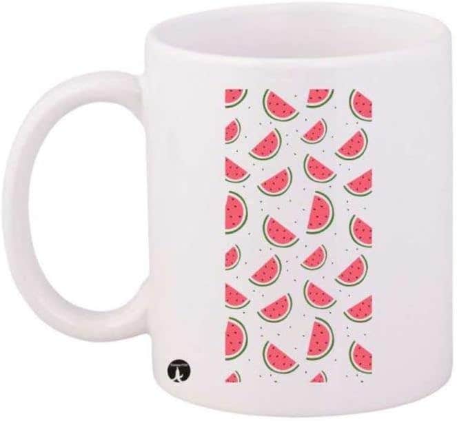 PRINTED Design Watermelons Mug White Pink Standard Size