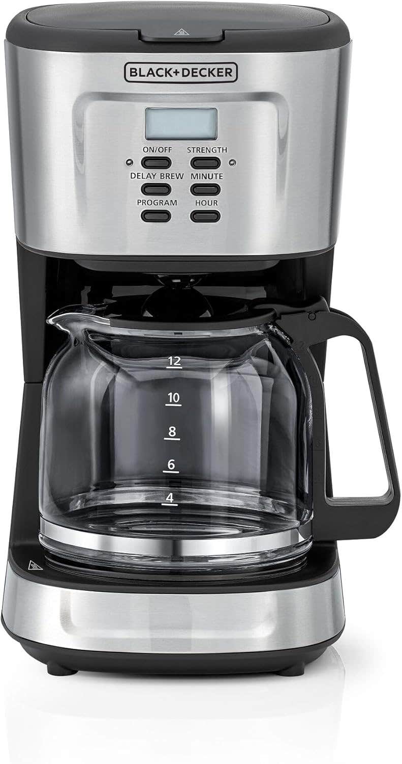 BLACK+DECKER DCM85-B5 900W Programmable Coffee Maker - LCD Display, 1.5L Capacity