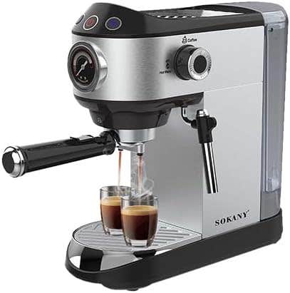 SOKANY SK-696B Espresso Coffee Maker with Milk Frother - 1L/1450W