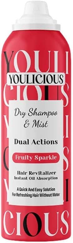 Youlicious Fruity Sparkle Dry Shampoo & Hair Mist 200ml - Oil Absorption, Volume & Refreshment