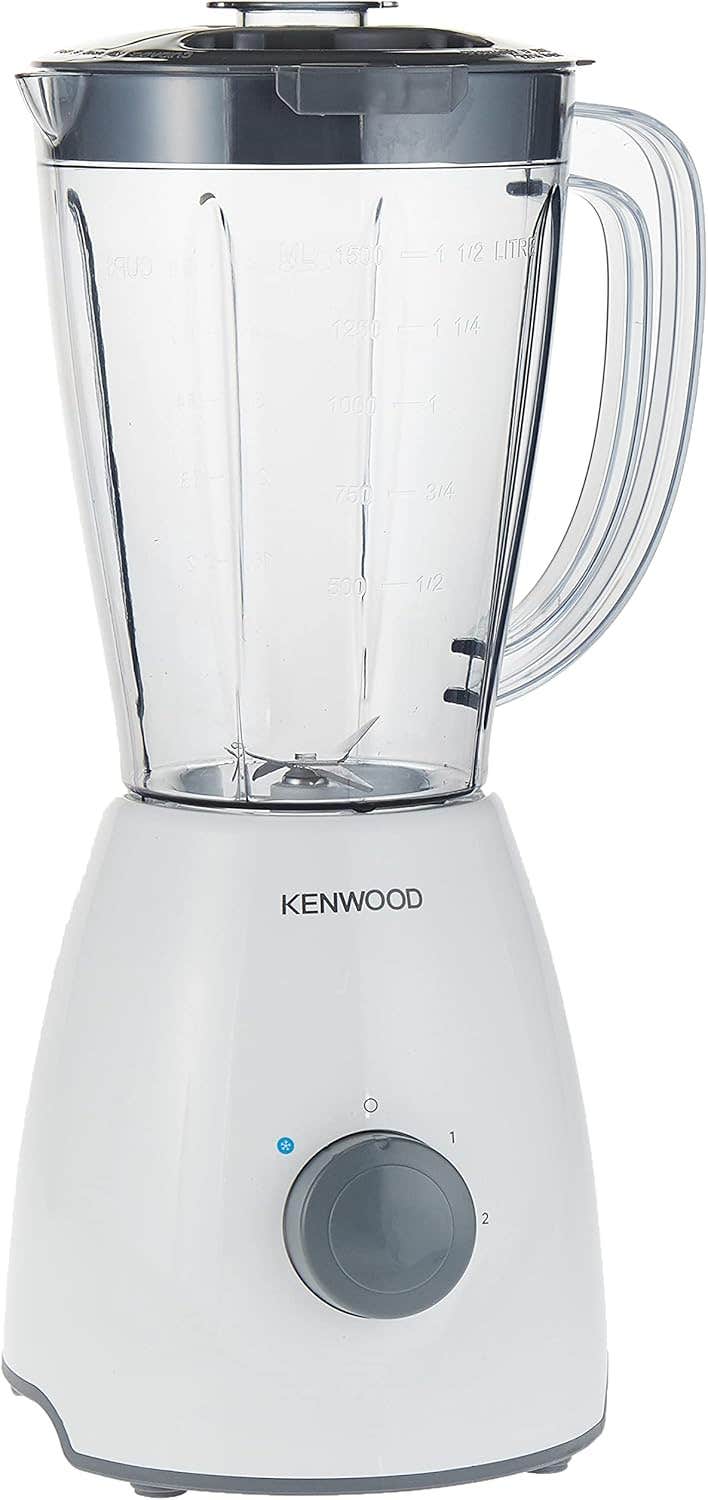 Kenwood Blender 400W Smoothie Blender/Smoothie Maker 1.5L Plastic Jar With Grinder Mill, Chopper Mill, Ice CrUSh Function Blp10.C0Wh White,