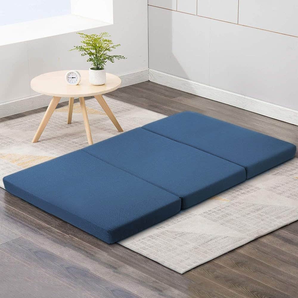 Sahara Foldable Floor Mattress - Compact & Portable Turquoise Foam Bed | Tri-Fold Design, 180x120x10 cm