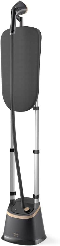 Versuni Philips EasyTouch Stand Steamer - 2000W, 40 g/min Continuous Steam, 3 Steam Settings, 2L Water Tank, Easy Rinse Descaling, Large Steam Plate, Black (STE3170/80)