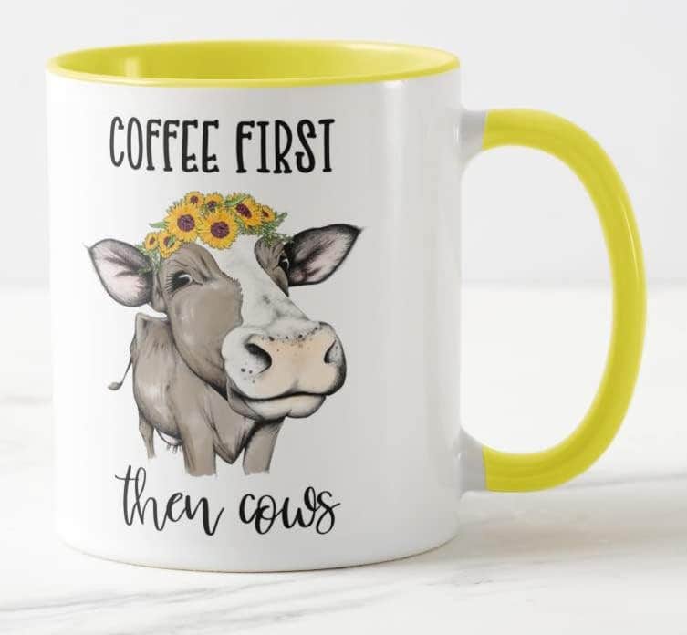 Vixar Yellow Ceramic Coffee Mug - 330ml, Dishwasher Safe