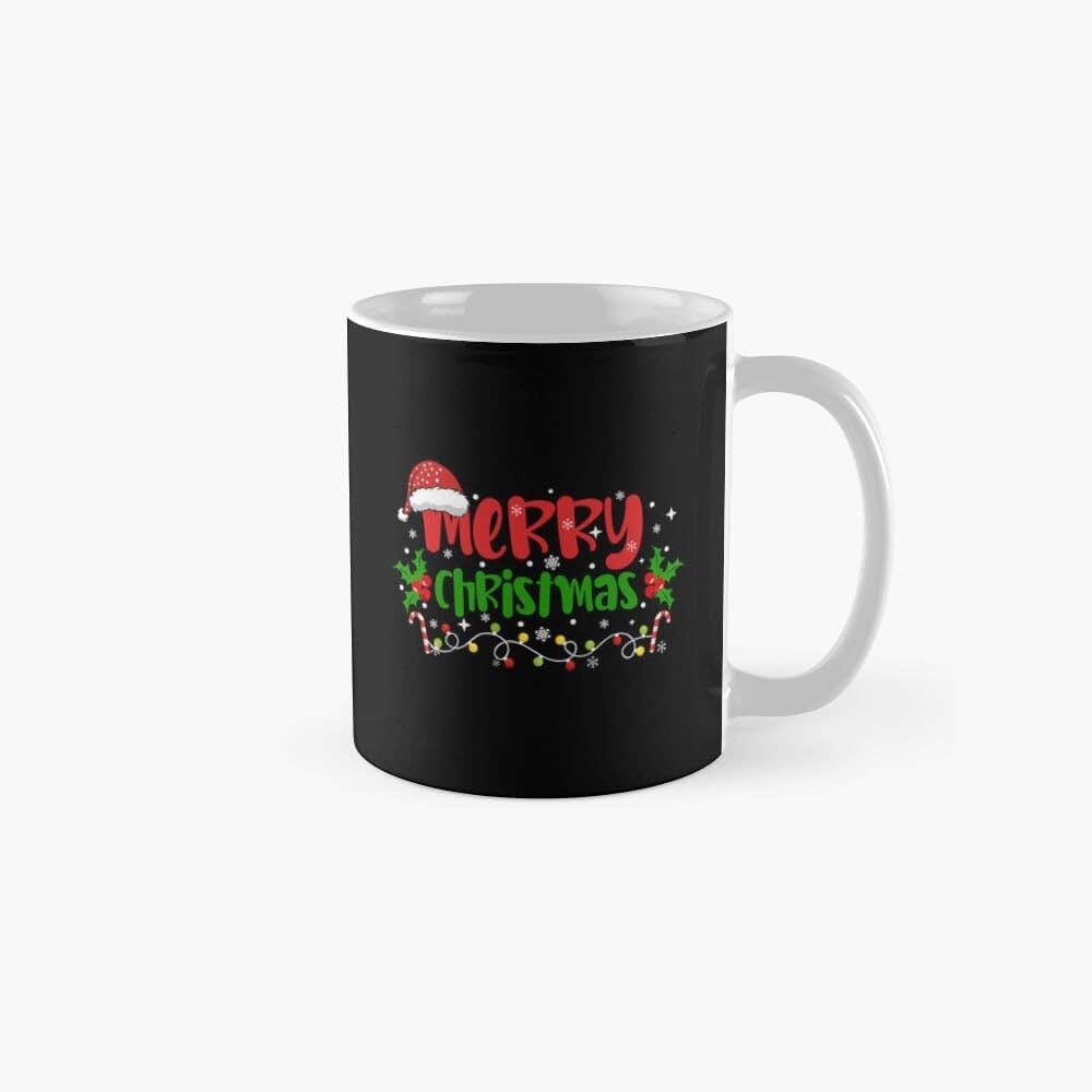 Christmas Festive Typography Ceramic Coffee Mug | 300g Capacity