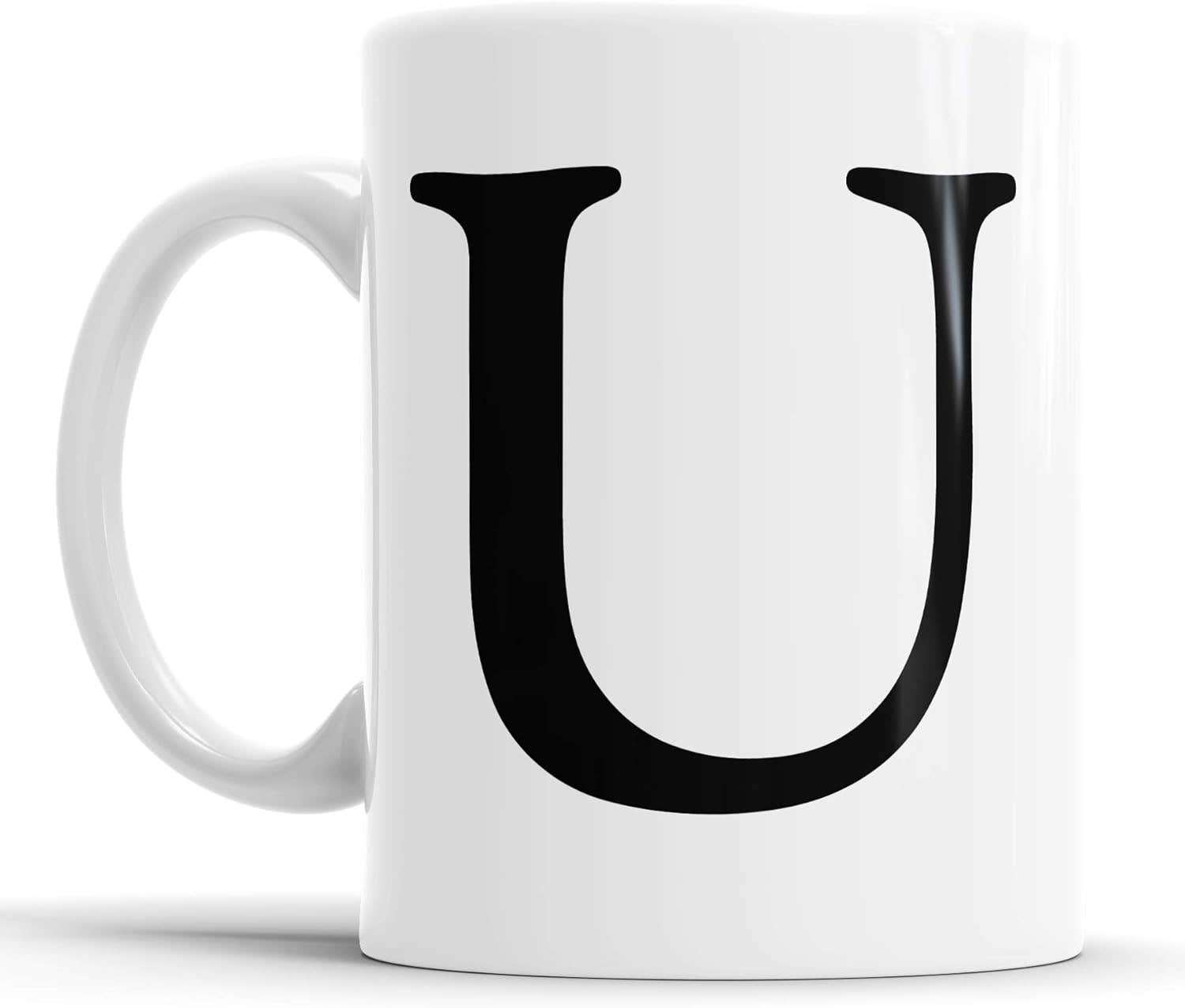 Faithful Prints Alphabet Ceramic Coffee Mug - Letter U, 312g Capacity