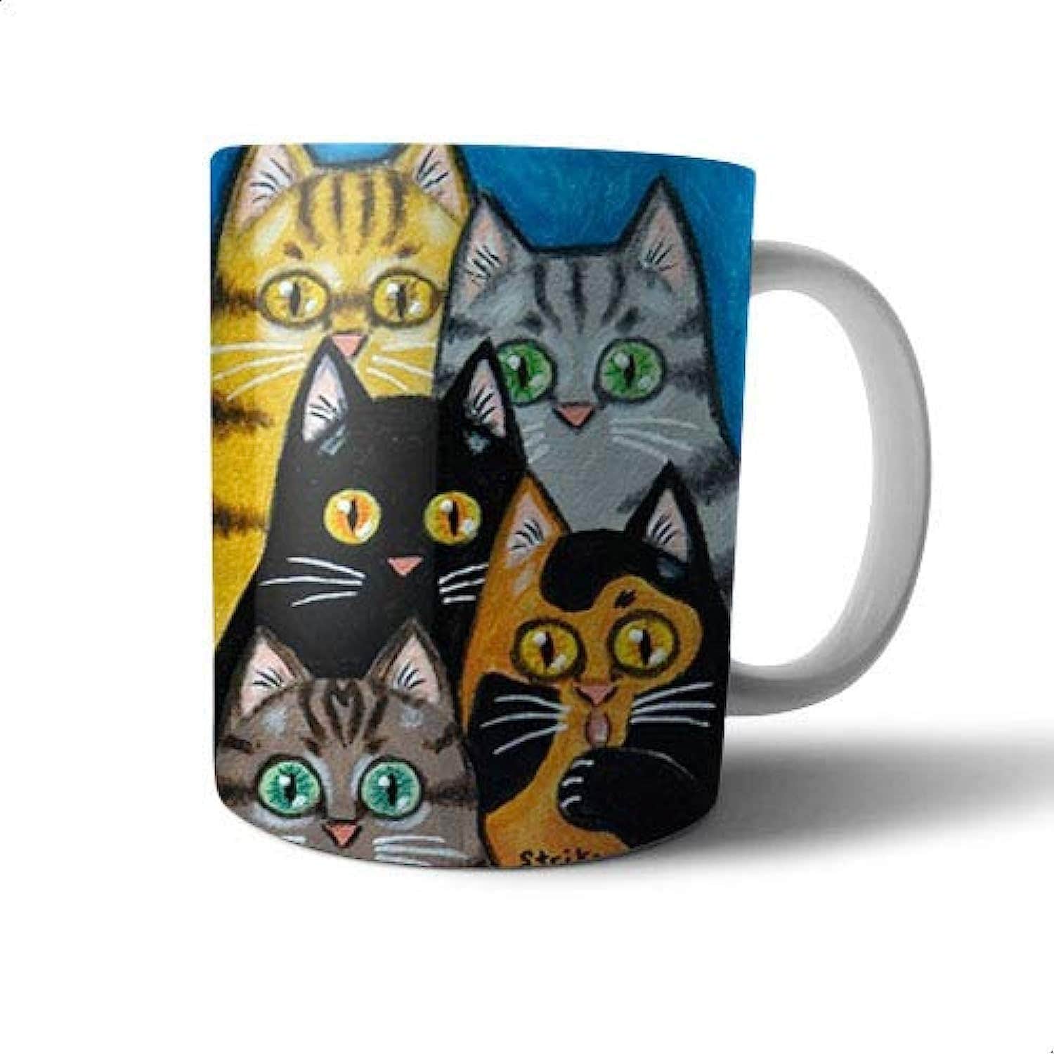 Ceramic Cats Print Mug - Ice Multi Color, Home & Office Use