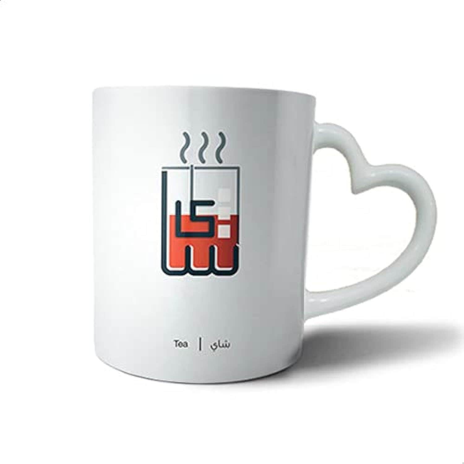 Bit Hosny Ceramic Heart Hand Mug - Multicolor, Microwave Safe