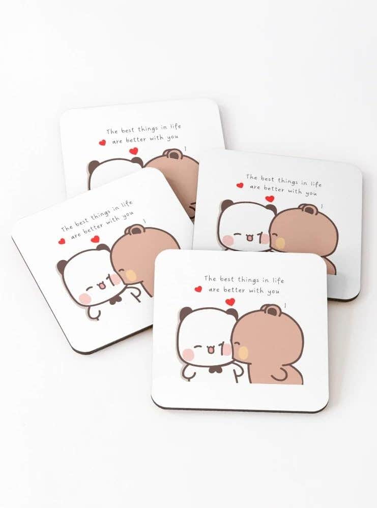 The Best Things In Life Are Better With You Bubu And Dudu 2023 Coasters (Set of 4)