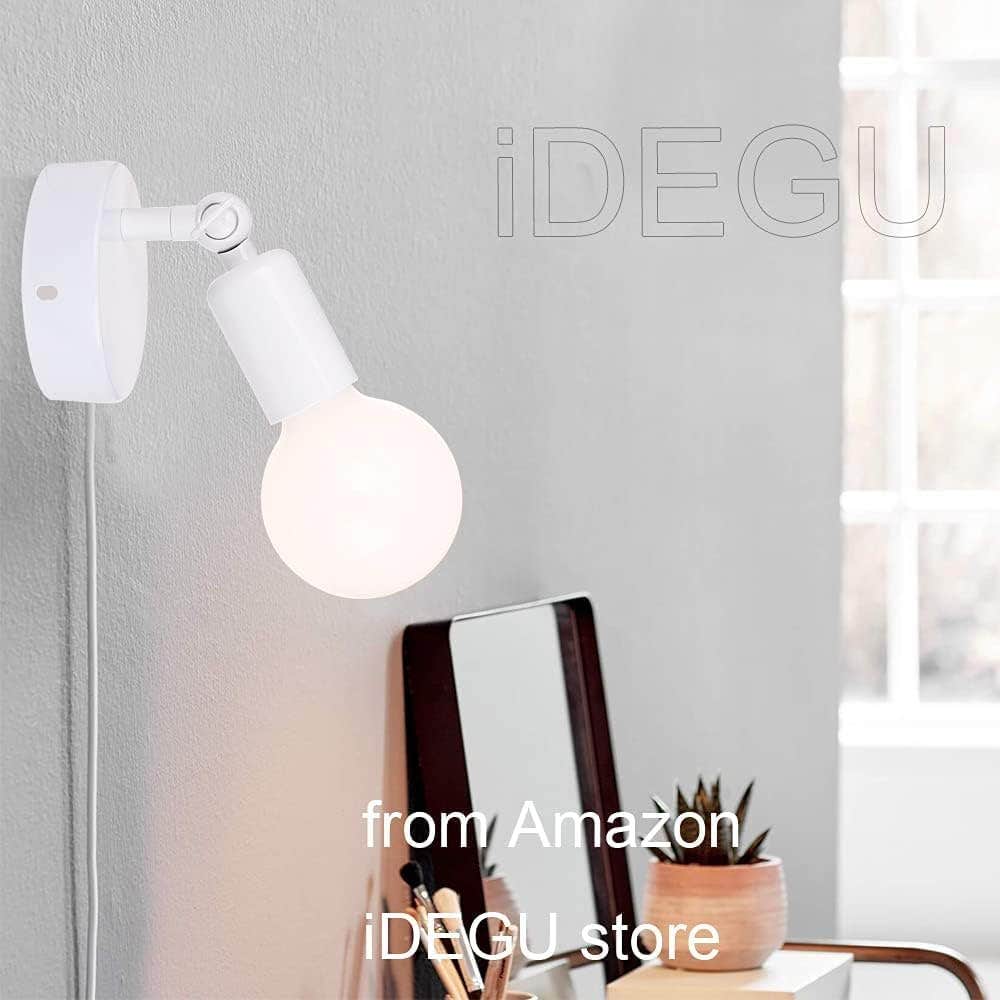 Generic Modern White Adjustable Wall Sconce Light - Black Metal - E27 Bulb Compatible