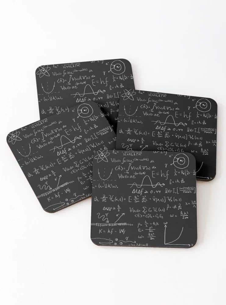 Quantum physics Coasters (Set of 4)
