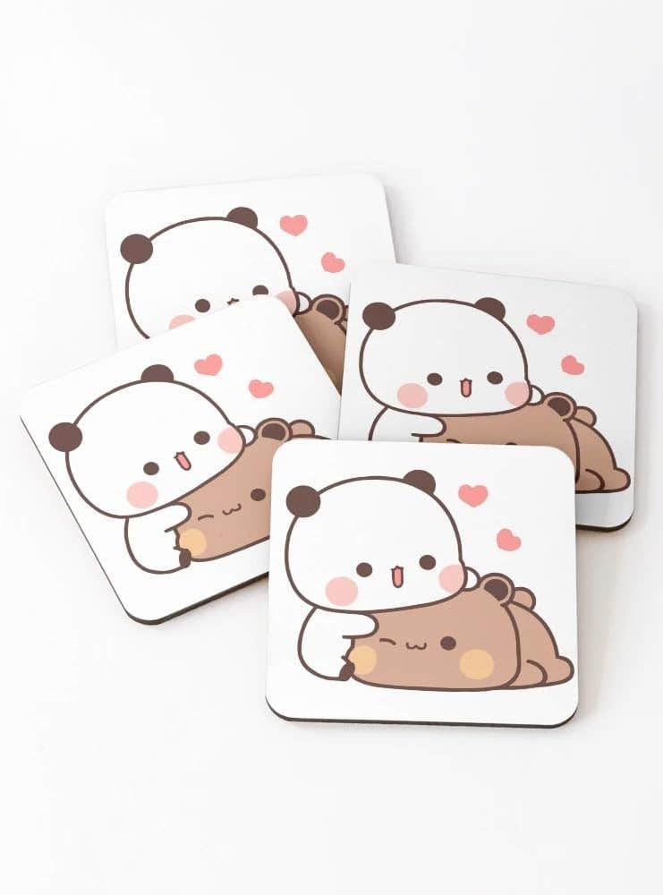 Bubu dubu cuddling Coasters (Set of 4)