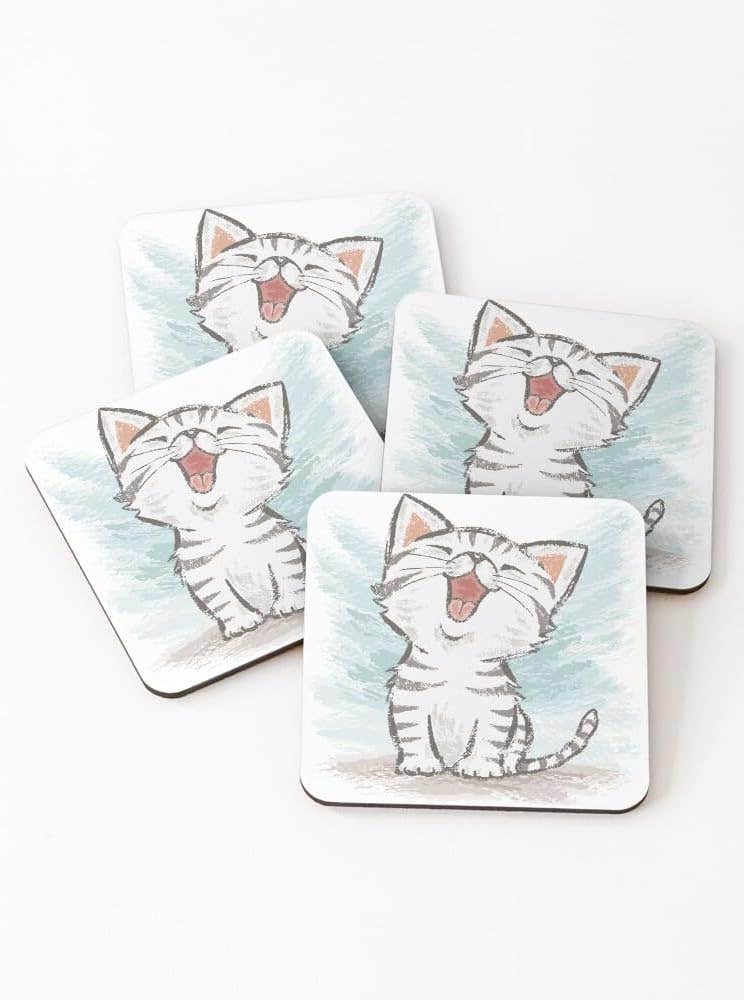American Shorthair happy Coasters (Set of 4)