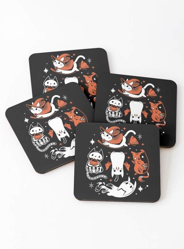 Spooky Kitty Crew - Halloween Cats Coasters (Set of 4)