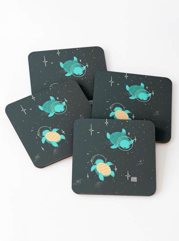 Space Turtles Coasters (Set of 4)