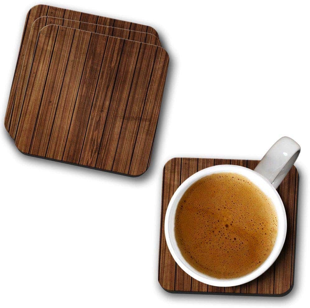 YuBingo Printed Wooden Pattern Designer Printed Coasters (MDF Wooden, Set of 6, 9.5x9.5 Cm, Square)