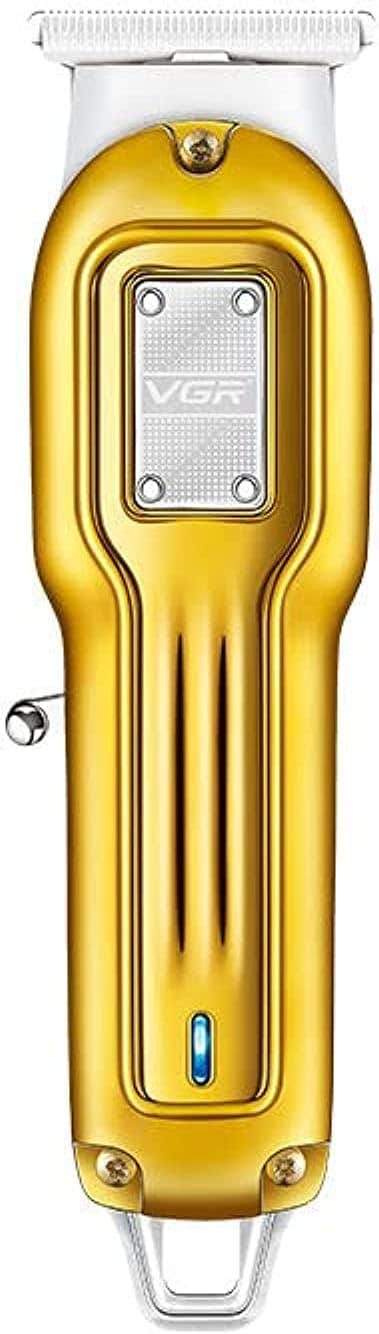 VGR V-919 Professional Cord & Cordless Rechargeable T-Blade Hair Trimmer for Men with 100 min Runtime (Gold)