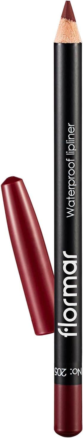 Flormar Lip Liner Pencil - Color 205, Satin Finish, Waterproof