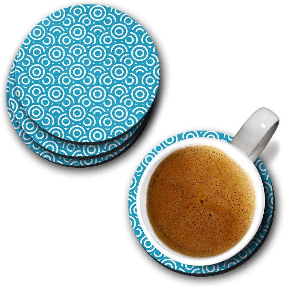 YuBingo Multicolour Designer Printed Wooden Coasters, Set of 6