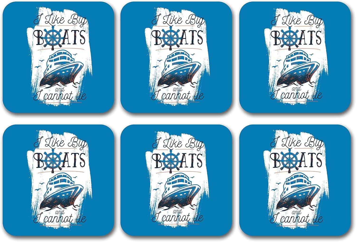 Funny Coasters Wooden Printed Coaster Square (3.5X3.5) inch Set of 6 Pieces
