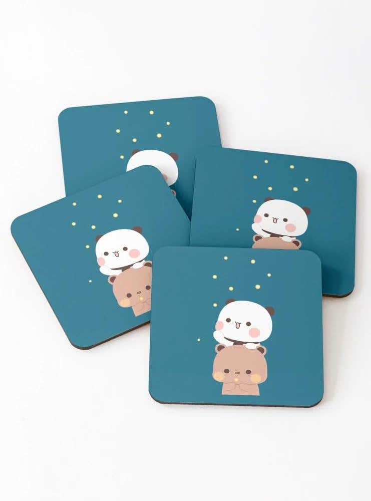 bear and panda Coasters (Set of 4)