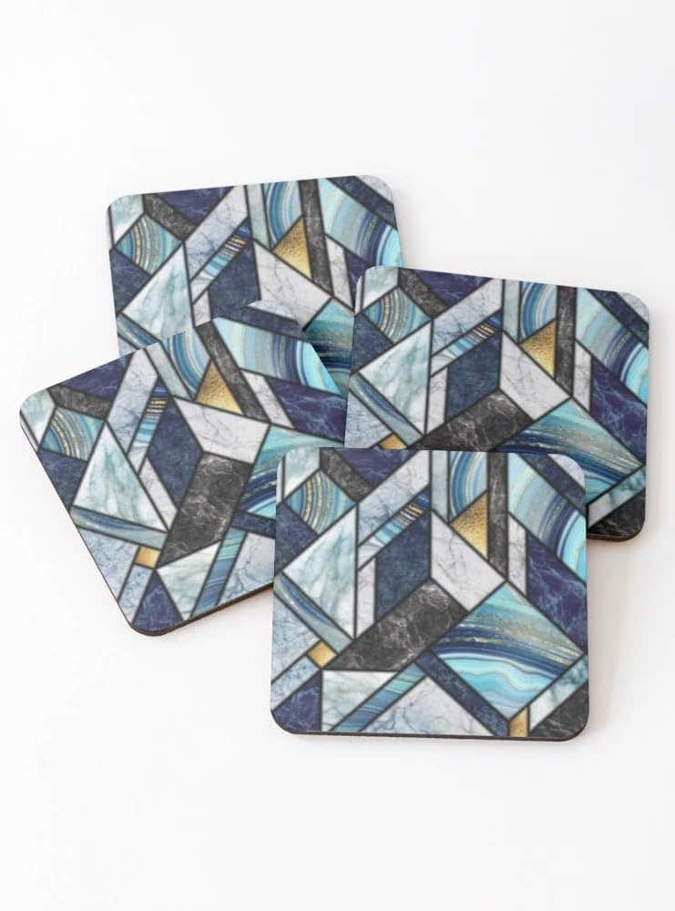 Modern Abstract Geometric Coasters (Set of 4)