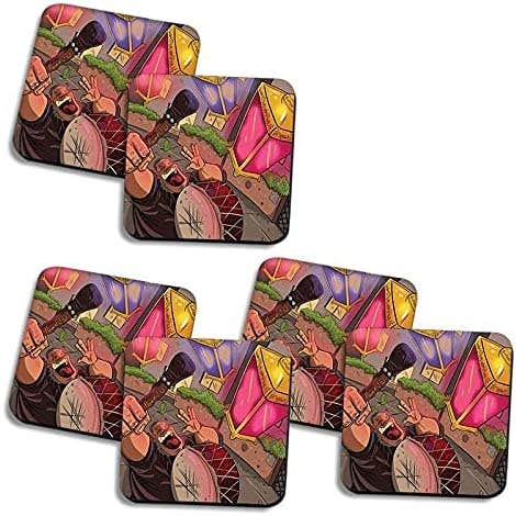 Set of 6 Ramadan wooden coaster printed , 2724622382198
