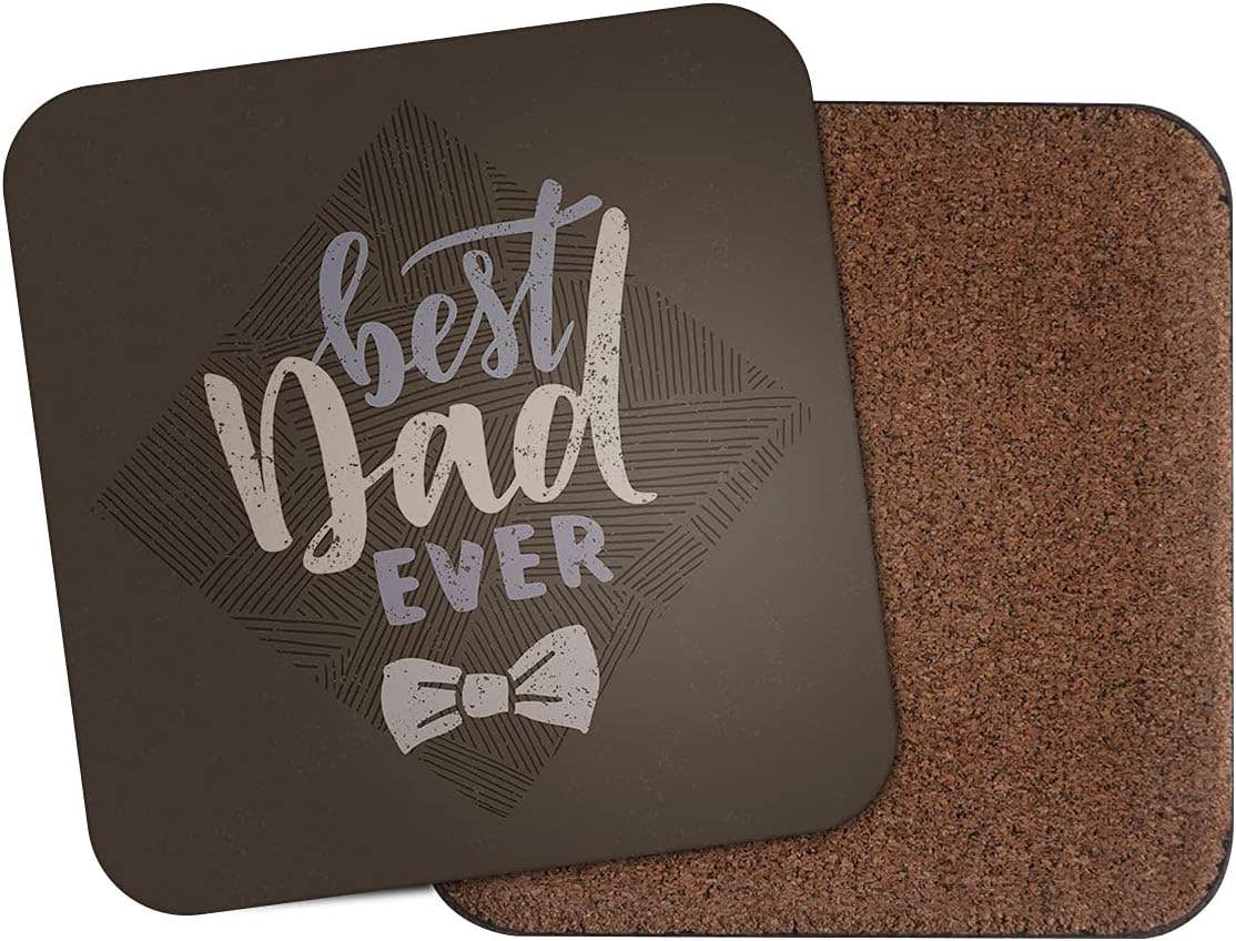 Destination Vinyl Ltd 1 x Best Dad Ever Coaster - Daddy Father Father's Day Birthday Fun #19094