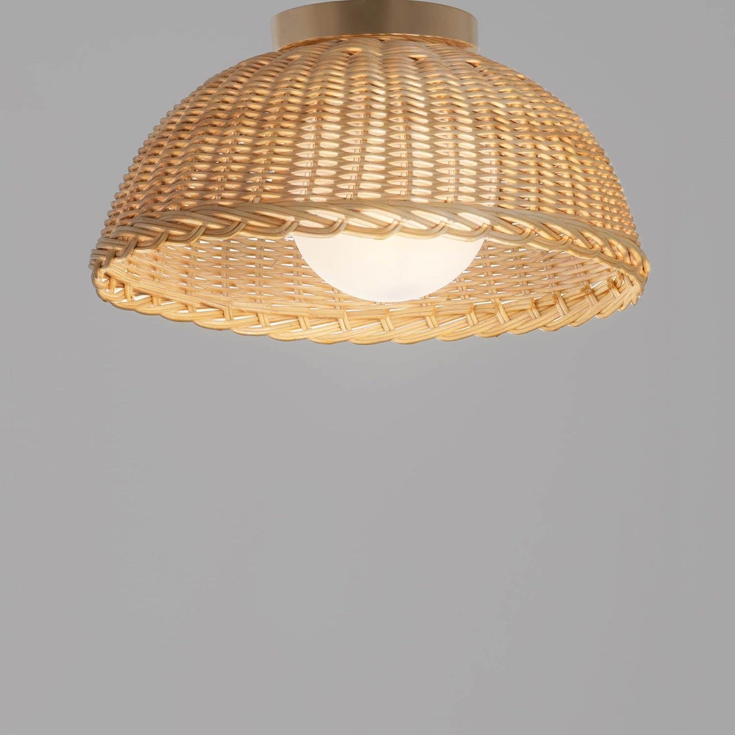 Handmade Bamboo Chandelier | Meshkah Lighting | Beige Clay | E27 Bulb