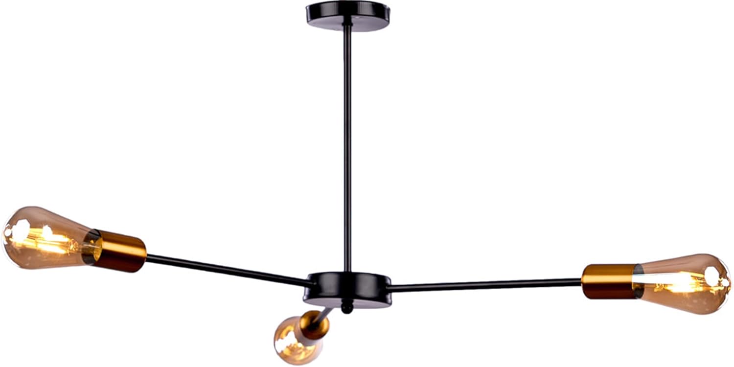 Trio Chandelier 3 Bulb Black