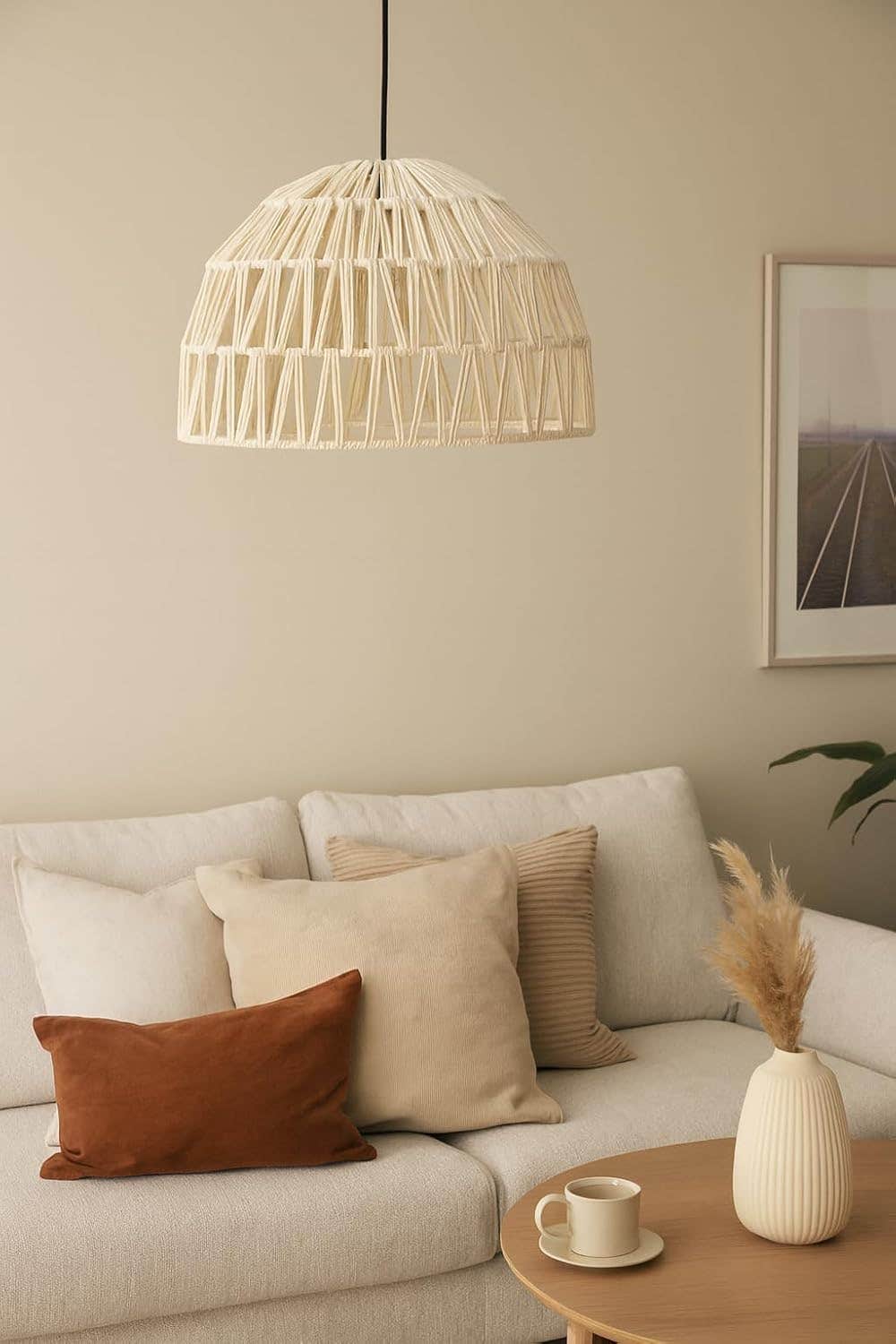 Mushkah Lighting Macrame Hanging Chandelier__