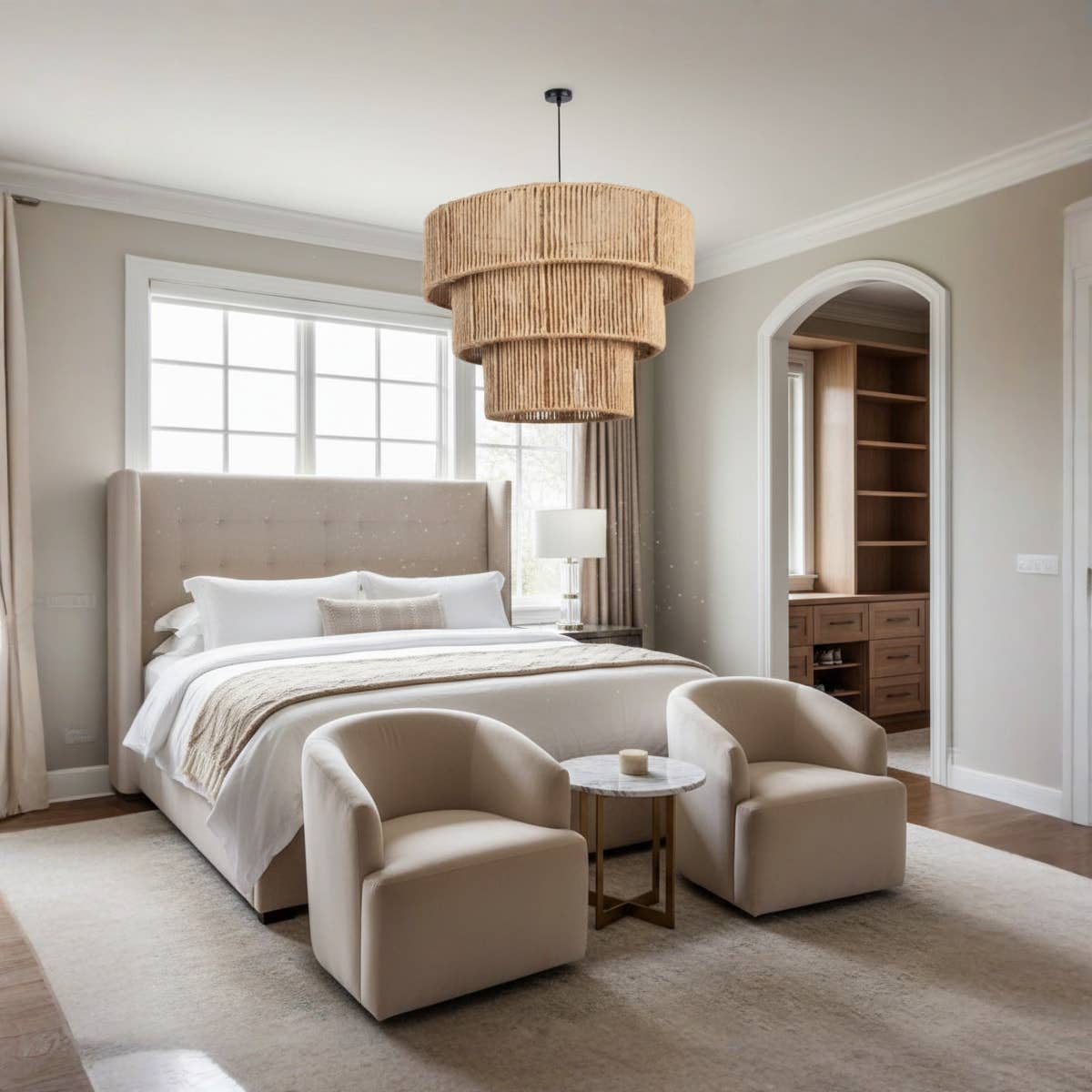 Handmade Linen Thread Chandelier, Your Place Shop