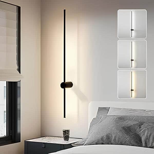 Modern Black LED Wall Light 60cm - 3 Lighting Levels (Warm White, White, Mixed) - Aluminum - Light Square