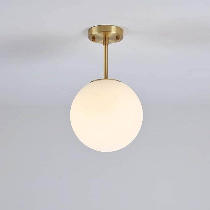 Modern Gold Glass Crystal Ball Pendant Light Chandelier - Height Adjustable Indoor Decoration - Living Room