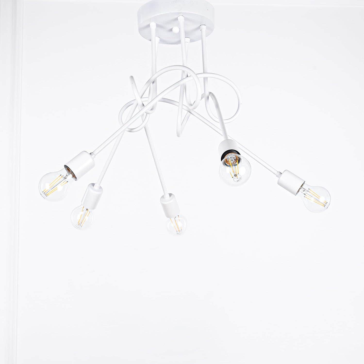 Chucky Chandelier 5 Bulb White