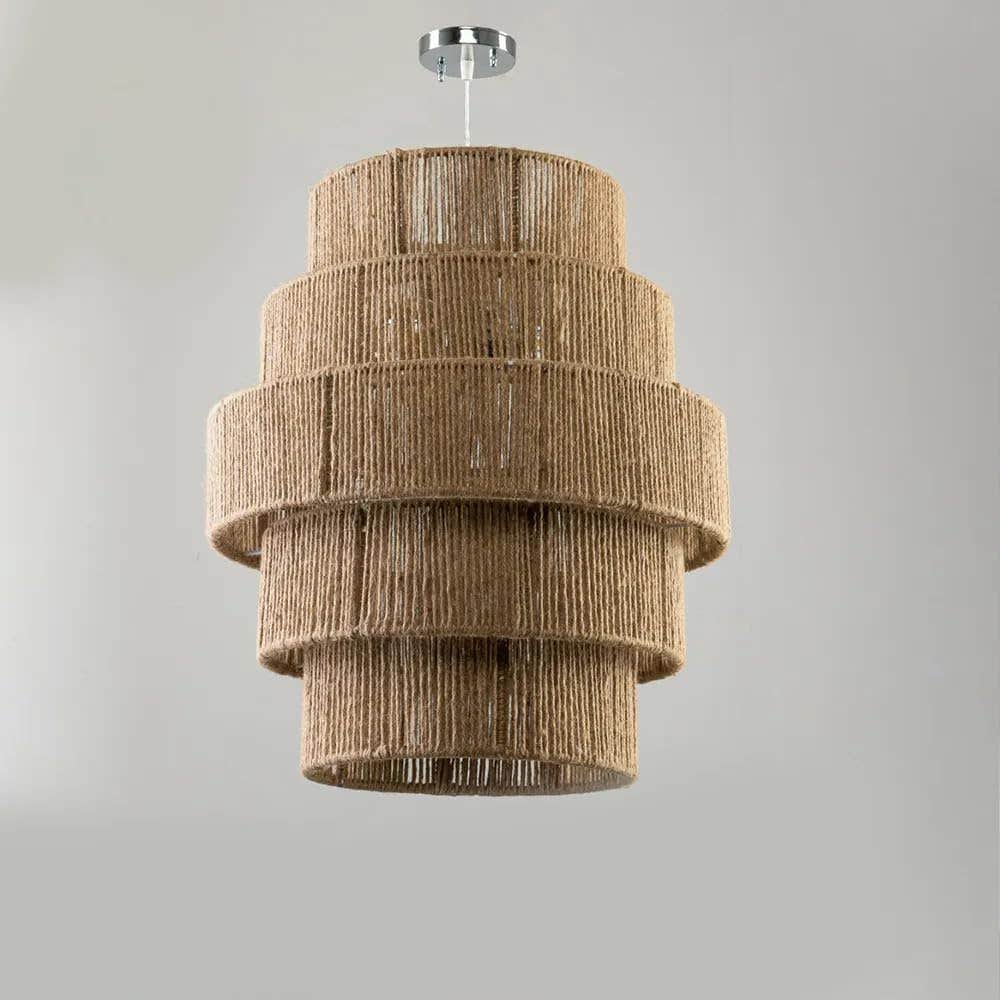 Mushkah Lighting Boho Burlap Chandelier