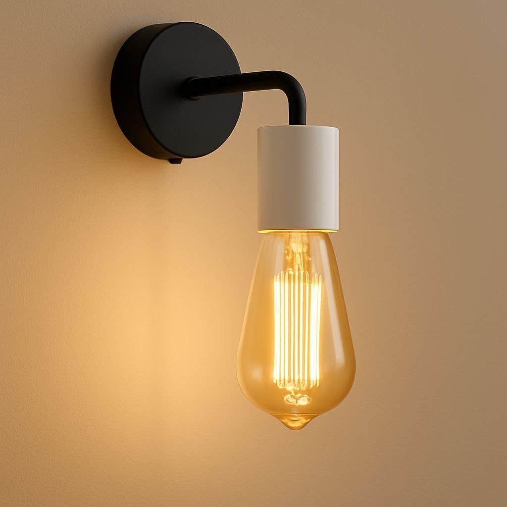 Modern Black Metal Wall Sconce Light Fixture for Ambient Lighting