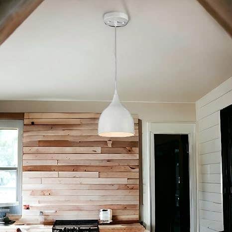 Modern White Dome Pendant Light Fixture for Kitchen & Dining - Metal, 60x60x120 cm