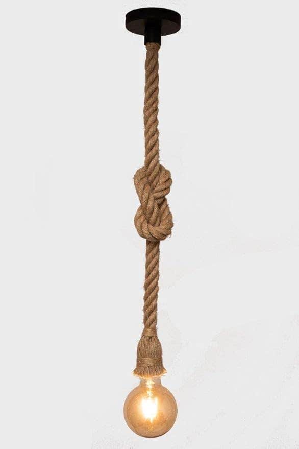 Modern Beige Hemp Rope Pendant Light | Small Spaces & Hallways | Generic