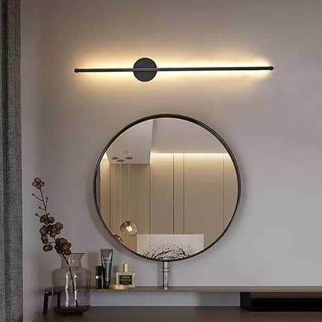 Sleek 60cm Black Metal LED Wall Light - Modern Design