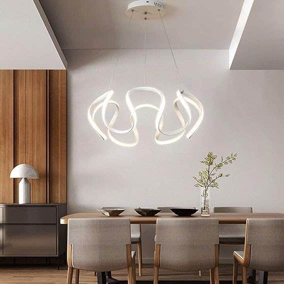 Modern LED Chandelier | White Acrylic | Ceiling Mount | 100x30x20 cm