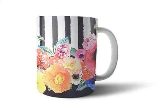 Fast-Print Ceramic Coffee Mug - Multicolour - Floral Theme
